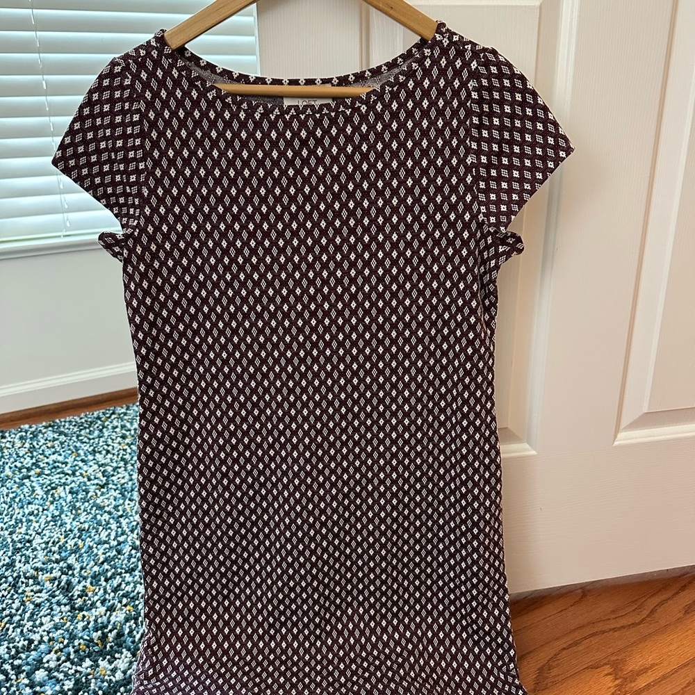 LOFT Purple and Cream Sheath Mini Dress